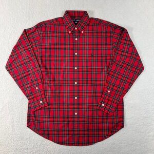 Polo Sport Ralph Lauren Red Tartan Plaid 100% Cotton Shirt Men's Size 6 VTG NWT